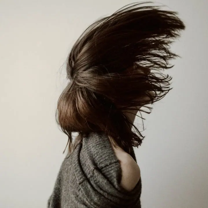 Hair mid-flick