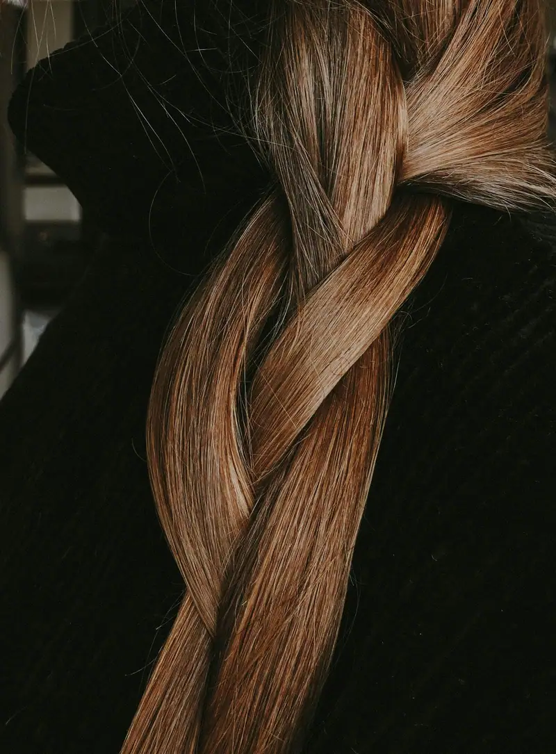 Close-up of a brown braid