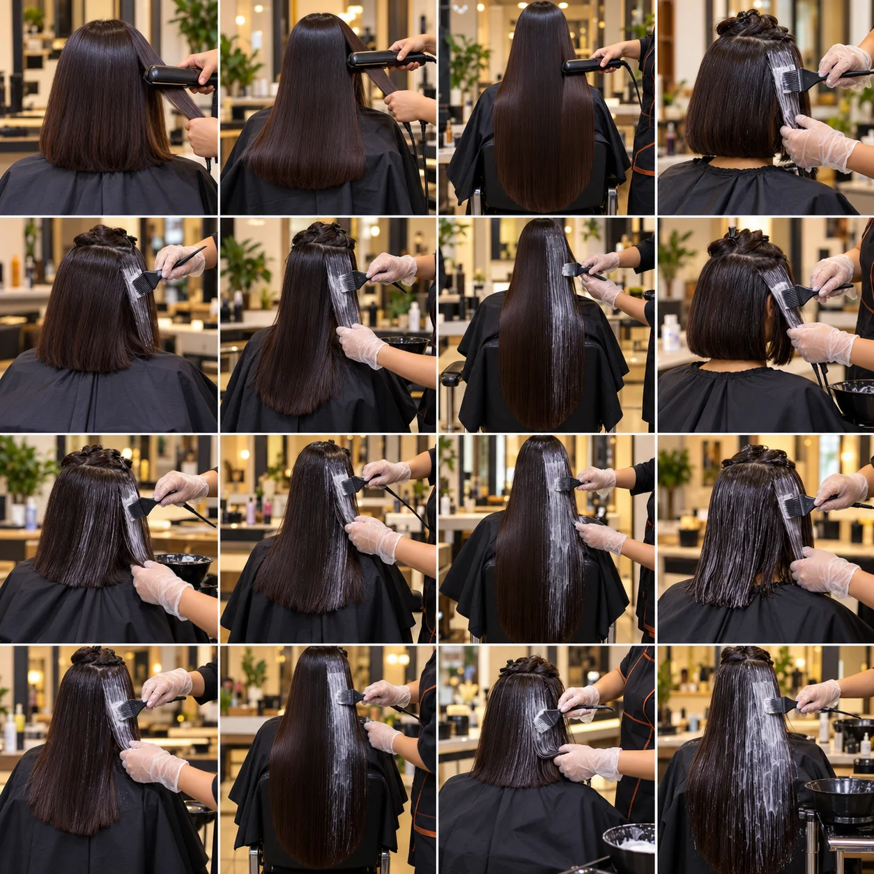 AI service illustration: Women · straightening — Shoulder Length